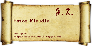 Hatos Klaudia névjegykártya